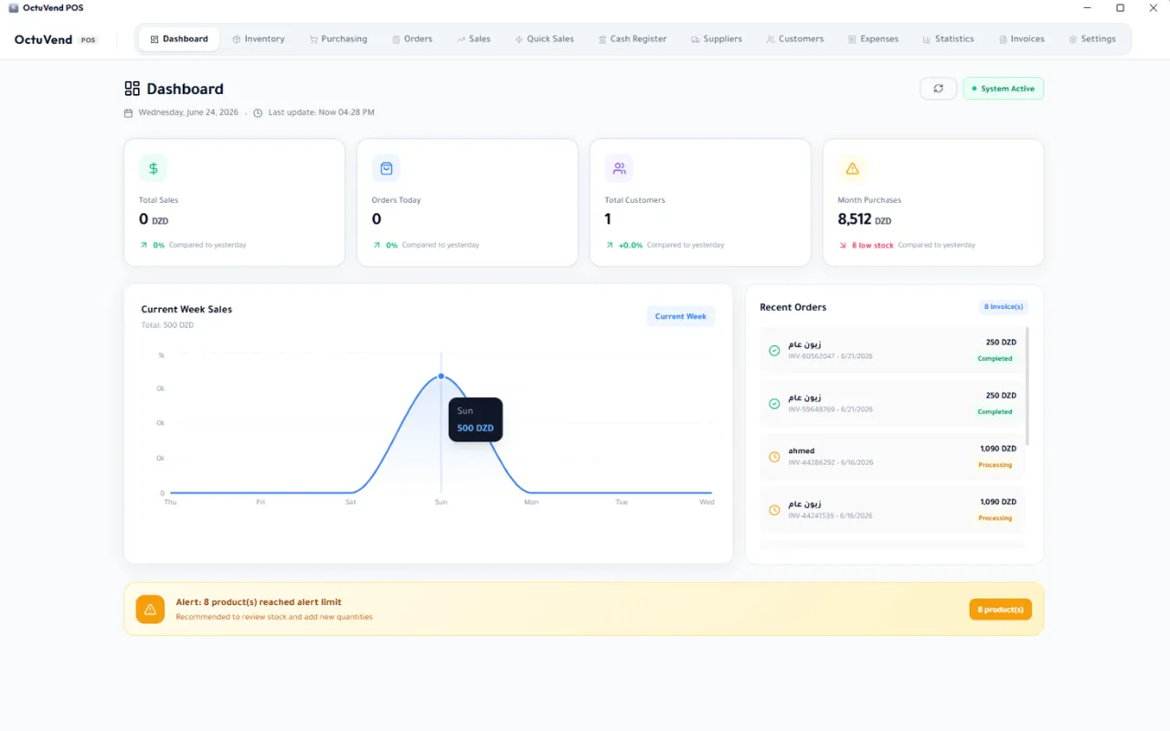 OctuVend POS Dashboard
